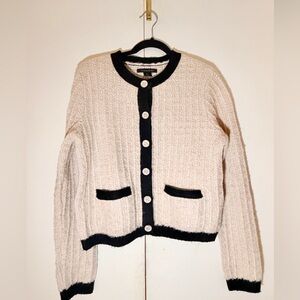 Tahari Cream and Black Women's Sweater